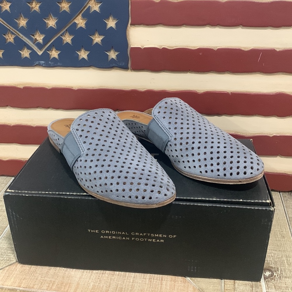 Frye Melanie Perf Mules Jeans Leather Size 7